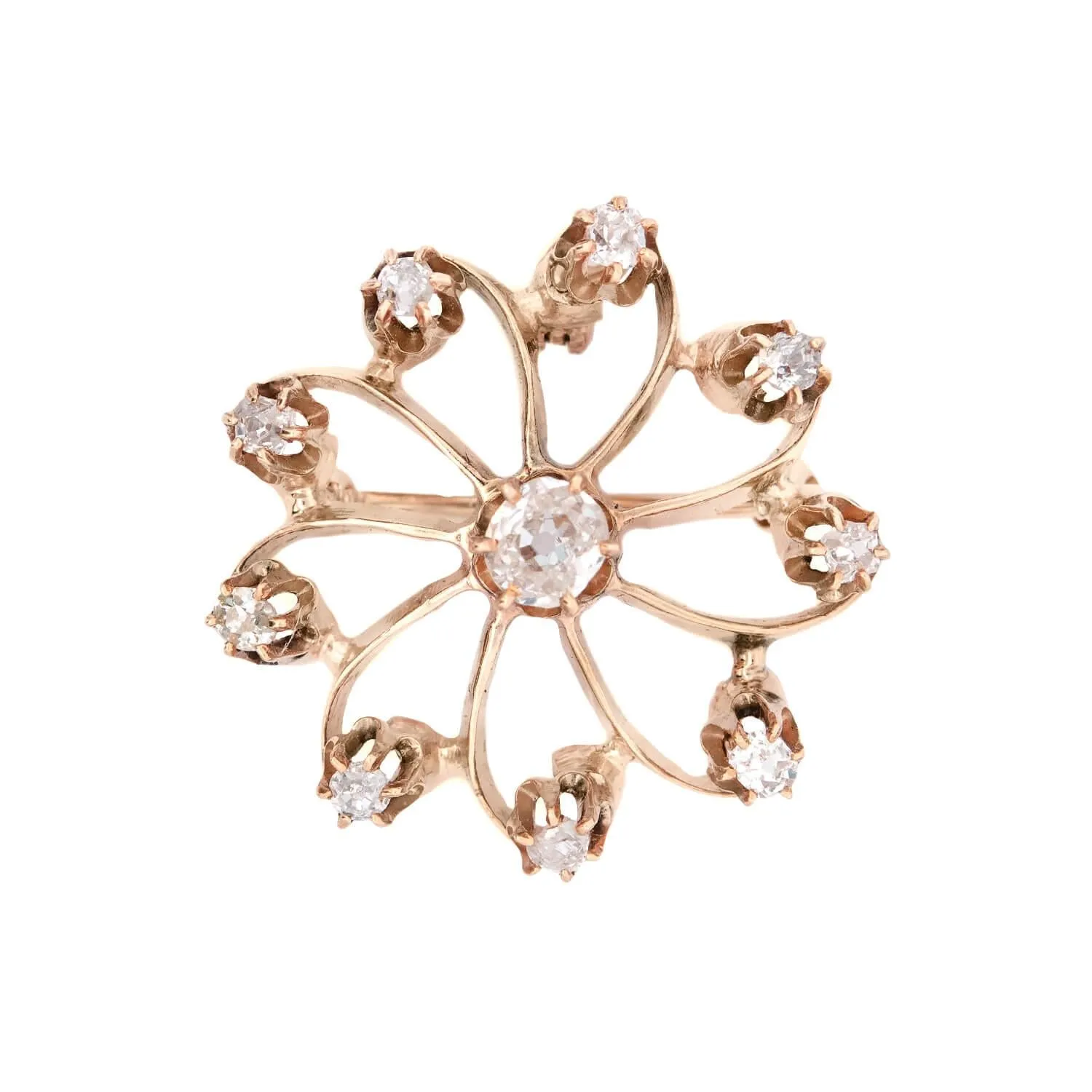Victorian 14k Diamond Snowflake Pin/Pendant