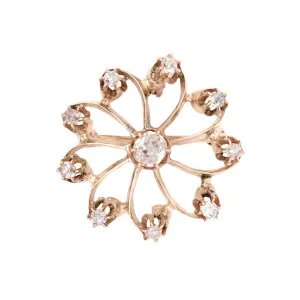 Victorian 14k Diamond Snowflake Pin/Pendant