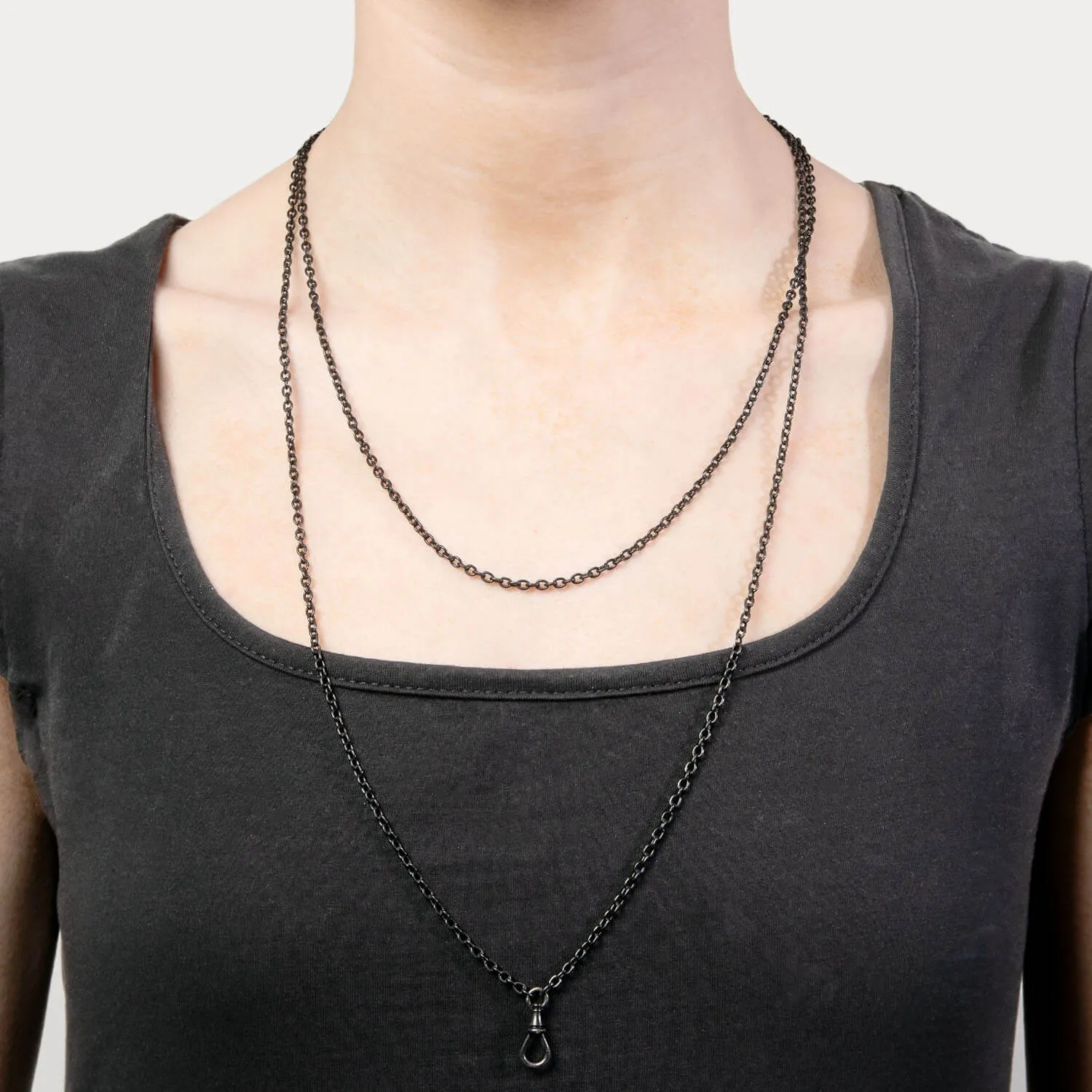 Victorian Gunmetal Chain 49"
