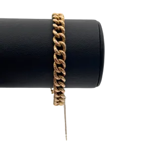 Vintage 14k Rose Gold Engraved Curb Link Bracelet