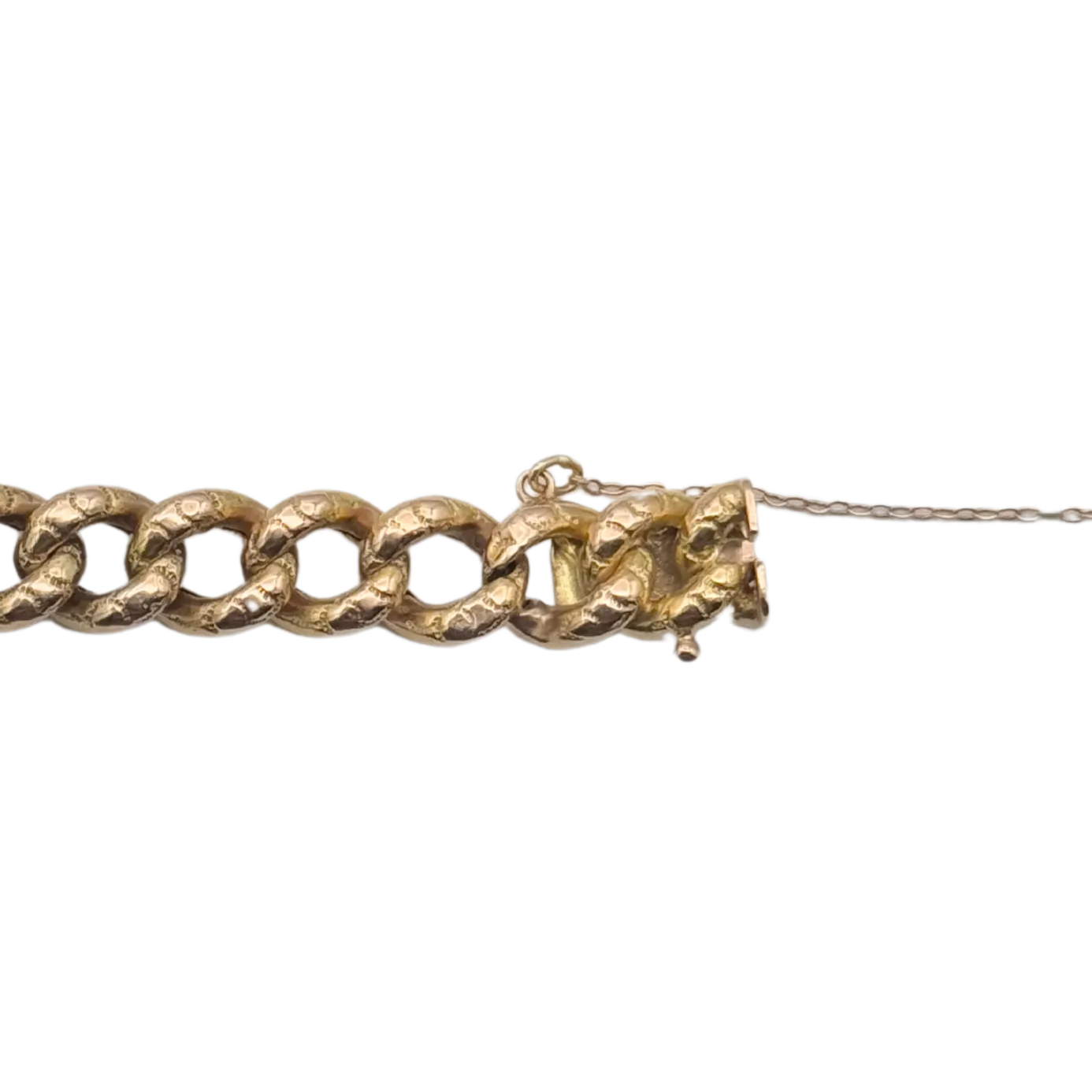 Vintage 14k Rose Gold Engraved Curb Link Bracelet
