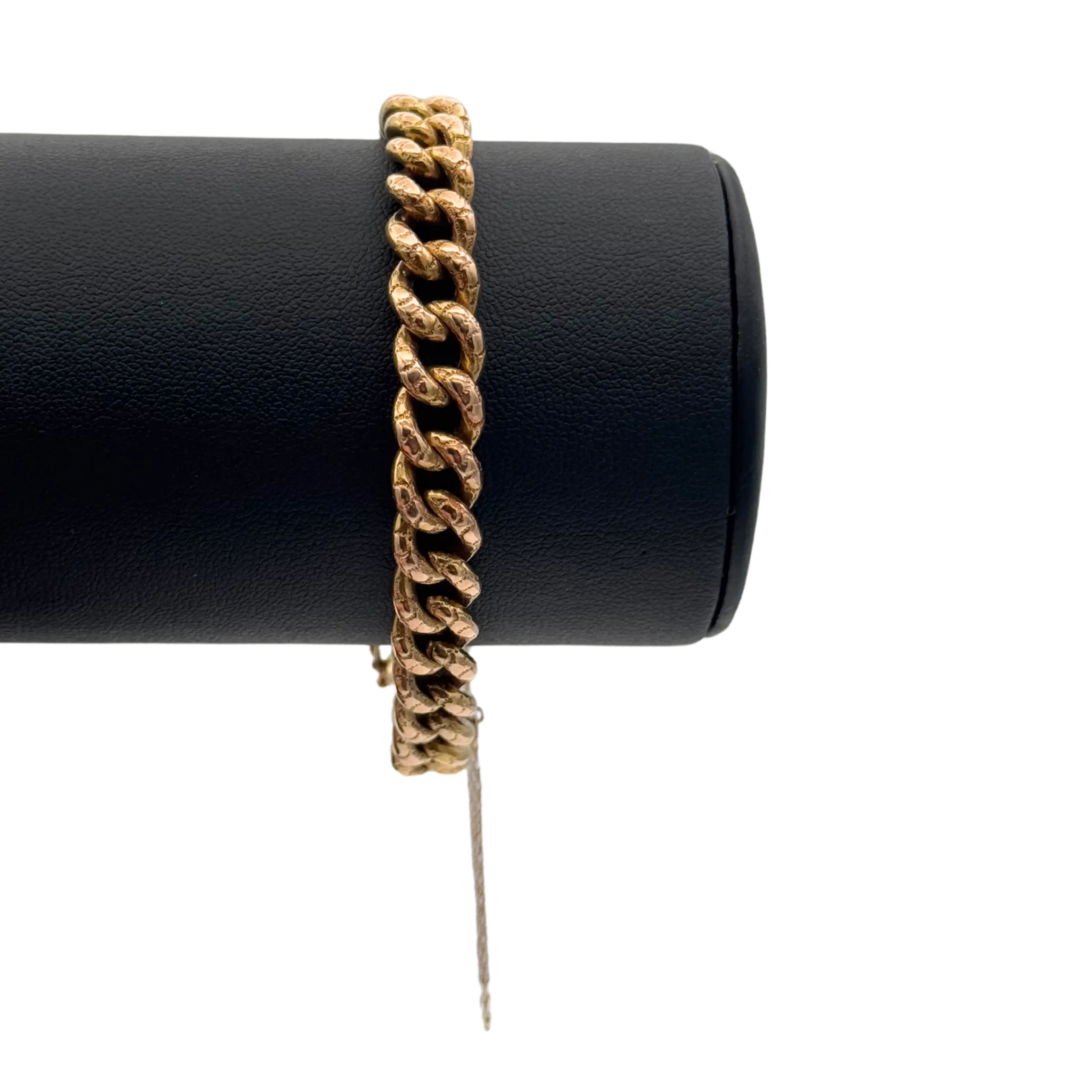 Vintage 14k Rose Gold Engraved Curb Link Bracelet