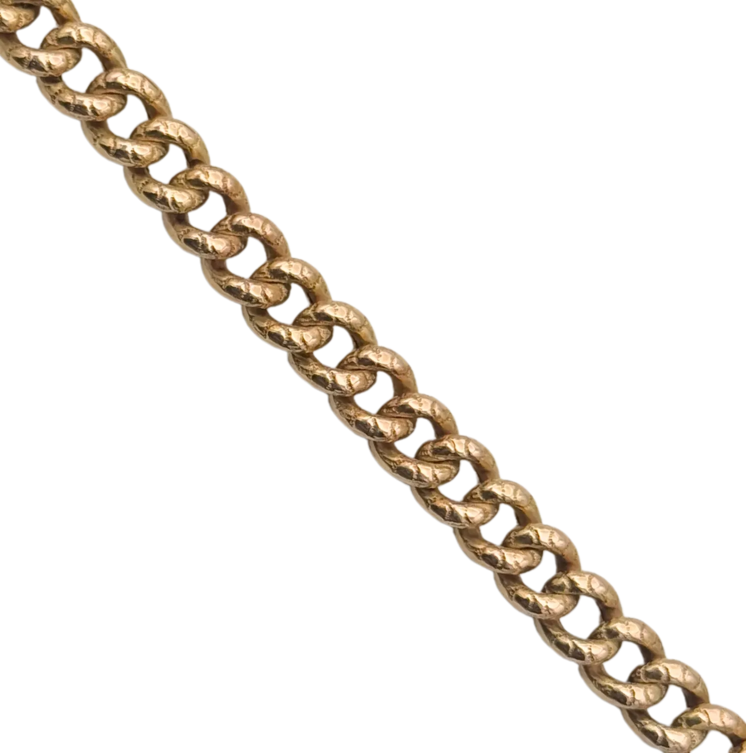 Vintage 14k Rose Gold Engraved Curb Link Bracelet